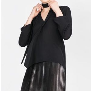 ZARA Woman black asymmetric top
